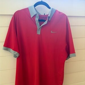 Nike Golf Red and Gray Tour performance Polo Shirt- size Large- worn twice